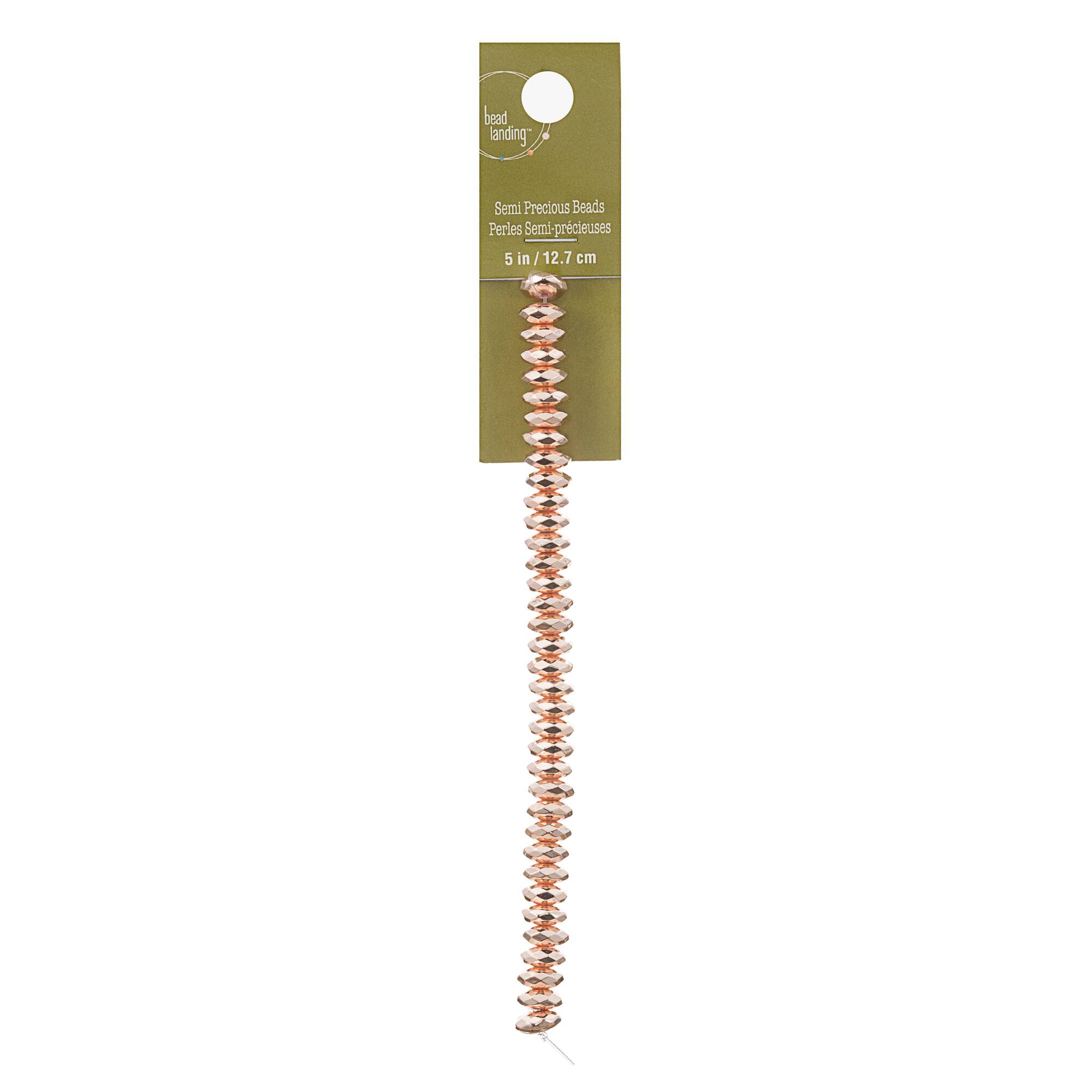 Rose Gold Hematite Lentil Beads, 8mm by Bead Landing™
